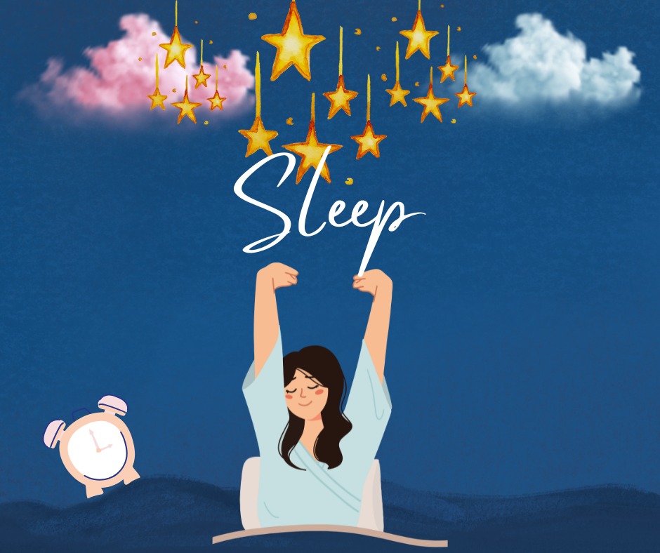 sleep habits girl stretching in bed